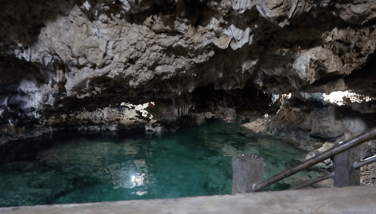 crystal clear water in the underwater cave enchanted cave in bolinao pangasinan philippines